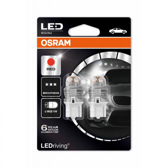 Светодиодные лампы W21W Osram LEDriving Premium Red (7905R-02B)