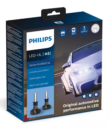 Светодиодные лампы H3 Philips Ultinon Pro9000 +250% 5800K (11336U90CWX2)