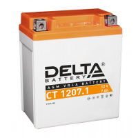 Мотоаккумулятор YTX7L-BS Delta AGM - 7 А/ч 100 А (CT 1207.1)