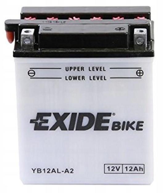 Мотоаккумулятор YB12AL-A2 Exide - 12 А/ч 165 А (EB12AL-A2) [- +]