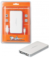 Внешний аккумулятор Airline (6000мАч: 2хUSB 5V 1A+2.1A)