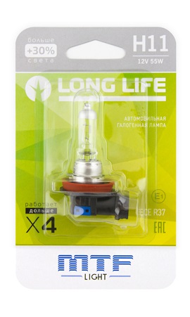 Автолампа H11 MTF Long Life 3000K (HLL1211b)