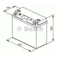 Мотоаккумулятор YT12B-BS Bosch M6 019 AGM - 12 А/ч (0 092 M60 190) [+ -]
