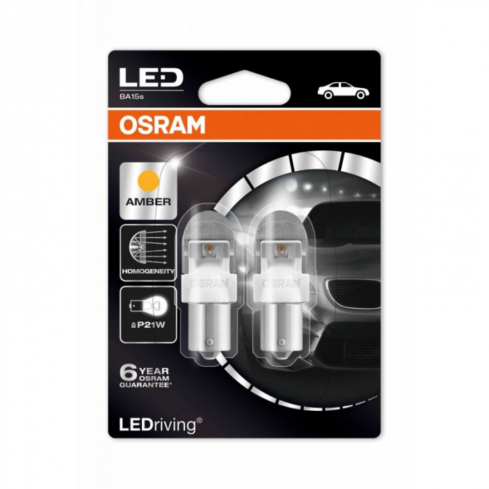 Светодиодные лампы P21W Osram LEDriving Premium Amber (7556YE-02B)