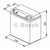 Мотоаккумулятор YTX16-BS-1 Bosch M6 021 AGM - 14 А/ч (0 092 M60 210) [+ -] "ушки"