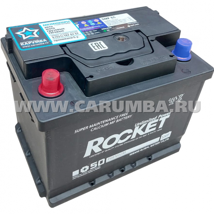 Аккумулятор автомобильный Rocket Premium SMF 65R-L2 - 65 А/ч  [+-]