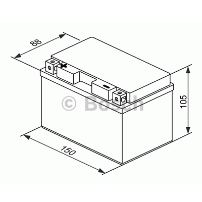 Мотоаккумулятор YT12A-BS Bosch M6 016 AGM - 11 А/ч (0 092 M60 160) [+ -]