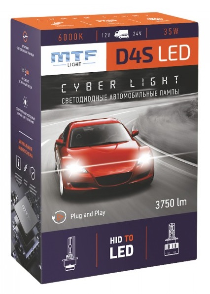 Светодиодные лампы D4S MTF Cyber Light 6000K LED (DPD4S6)