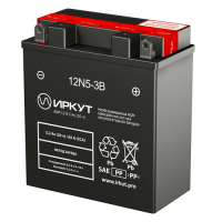 Мотоаккумулятор 12N5-3B Иркут - 5 А/ч 65 A [- +]