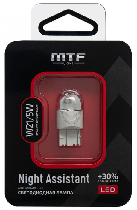 Светодиодные автолампы W21/5W MTF Night Assistant LED Red (NW215WR) красная