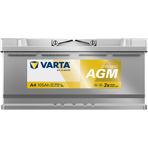Аккумулятор Start-Stop автомобильный Varta A4 Dynamic AGM - 105 А/ч (605 901 095) [-+]