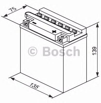 Мотоаккумулятор YB9L-A2 Bosch M4 F27 Fresh pack - 8 А/ч (0 092 M4F 270) [- +]