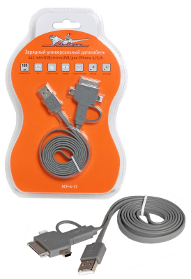 Зарядный универсальный датакабель Airline (4 в 1 mini USB/micro USB/для IPhone 4/5/6)