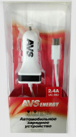 Зарядное устройство AVS UC-443 (USB и встроенным кабелем Type C)