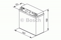 Мотоаккумулятор YT14B-BS Bosch M6 020 AGM - 12 А/ч (0 092 M60 200) [+ -]