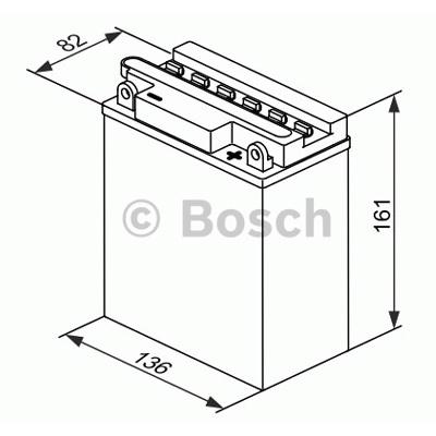 Мотоаккумулятор YB12AL-A2 Bosch M4 F32 Fresh pack - 12 А/ч (0 092 M4F 320) [- +]