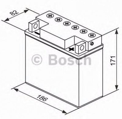 Мотоаккумулятор 51814 Bosch M4 F41 Fresh pack - 18 А/ч (0 092 M4F 410) [- +]