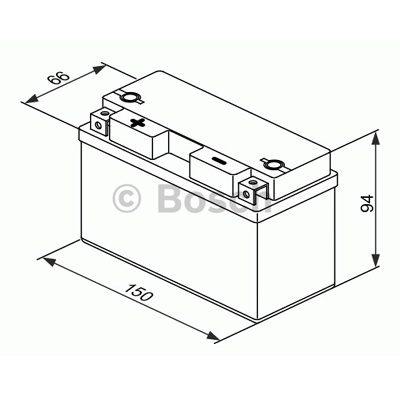 Мотоаккумулятор YT7B-BS Bosch M6 008 AGM - 7 А/ч (0 092 M60 080) [+ -]