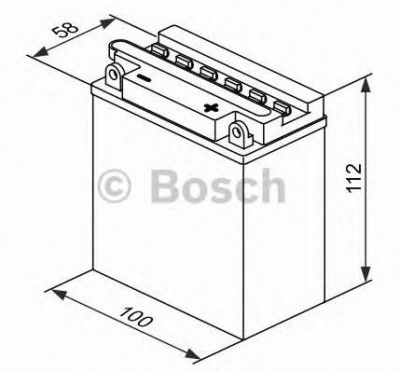 Мотоаккумулятор YB3L-A Bosch M4 F15 Fresh pack - 3 А/ч (0 092 M4F 150) [- +]