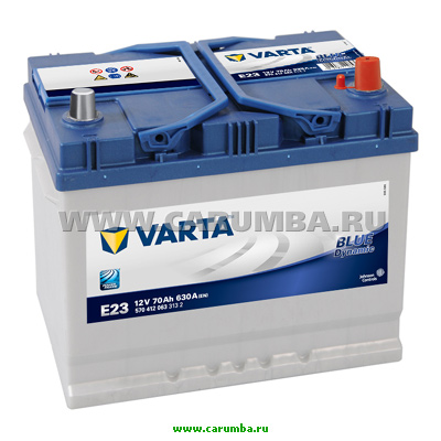 Аккумулятор автомобильный Varta Asia Blue Dynamic E23 - 70 А/ч (570 412 063, D26L) [-+]