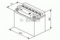 Мотоаккумулятор YB4L-B Bosch M4 F17 Fresh pack - 4 А/ч (0 092 M4F 170) [- +]