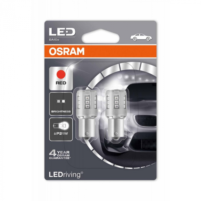 Светодиодные лампы P21W Osram LEDriving Standard Red (7456R-02B)