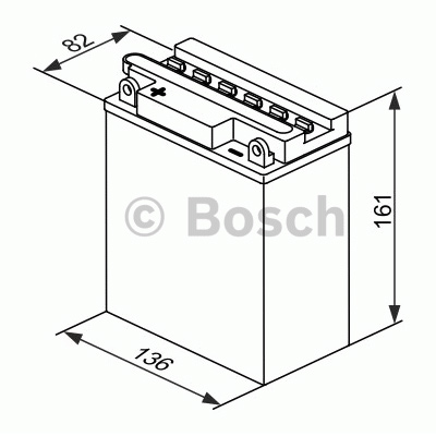 Мотоаккумулятор YB12A-A Bosch M4 F30 Fresh pack - 12 А/ч (0 092 M4F 300) [+ -]