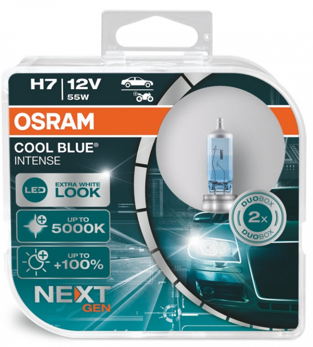 Автолампы H7 Osram Cool Blue Intense Next Gen +100% 5000K (64210CBN-HCB)
