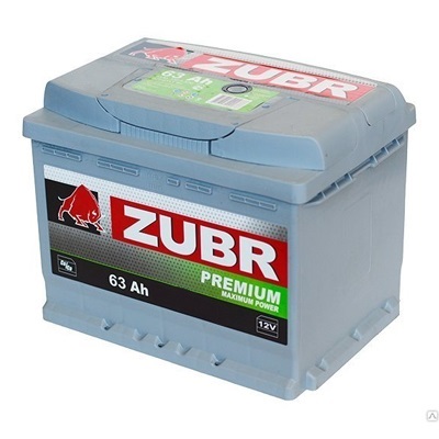 Аккумулятор автомобильный Zubr Premium - 63 А/ч [+-]