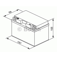 Мотоаккумулятор YT12A-BS Bosch M6 016 AGM - 11 А/ч (0 092 M60 160) [+ -]
