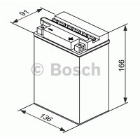 Мотоаккумулятор YB14L-A2 Bosch M4 F34 Fresh pack - 14 А/ч (0 092 M4F 340) [- +]