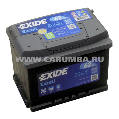 Аккумулятор автомобильный Exide Excell EB620 - 62 А/ч [-+]