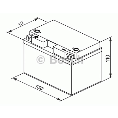 Мотоаккумулятор TTZ12S-BS Bosch M6 012 AGM - 9 А/ч (0 092 M60 120) [+ -]