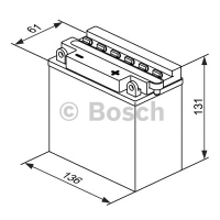 Мотоаккумулятор 12N5.5-3B Bosch M4 F19 Fresh pack - 5,5 А/ч (0 092 M4F 190) [- +]