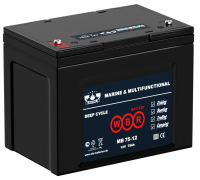 Аккумулятор WBR Marine MB 75-12 AGM - 75 А/ч - тяговый (для лодочных электромоторов)