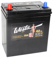 Аккумулятор автомобильный Westa 42B19R Asia - 42 А/ч тонкие клеммы (прямая полярность) Турция