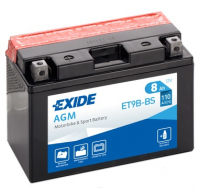 Мотоаккумулятор YTX9-BS Exide AGM - 8 А/ч 110 А (ET9B-BS) [+ -]