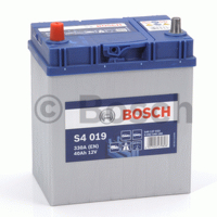 Аккумулятор автомобильный Bosch S4 019 Silver Asia - 40 А/ч тонкие клеммы (0 092 S40 190, B19R) [+-]