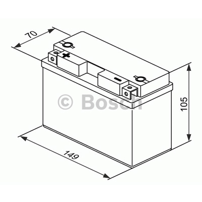 Мотоаккумулятор YT9B-BS Bosch M6 013 AGM - 9 А/ч (0 092 M60 130) [+ -]