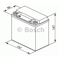 Мотоаккумулятор YTX14-BS Bosch M6 018 AGM - 12 А/ч (0 092 M60 180) аналог MB A2115410001, А0009829608 [+ -]