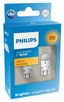Светодиодные автолампы W5W Philips Ultinon Pro6000 SI LED Amber (11961AU60X2)