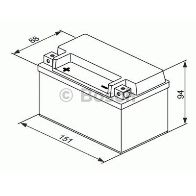 Мотоаккумулятор YTX7A-BS Bosch M6 007 AGM - 6 А/ч (0 092 M60 070) [+ -]