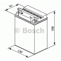 Мотоаккумулятор YB14-A2 Bosch M4 F35 Fresh pack - 14 А/ч (0 092 M4F 350) [+ -]