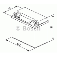 Мотоаккумулятор YTX12-BS Bosch M6 014 AGM - 10 А/ч (0 092 M60 140) [+ -]
