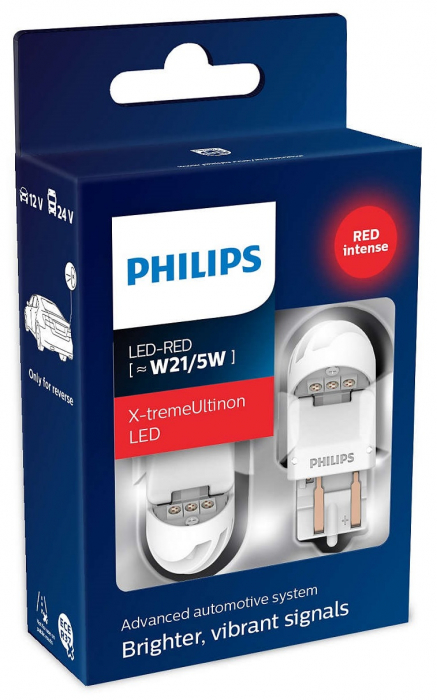 Светодиодные автолампы W21/5W Philips X-tremeUltinon LED gen2 Red (11066XURX2)