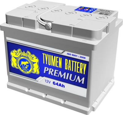 Аккумулятор автомобильный Тюмень Premium - 64 А/ч [+-]
