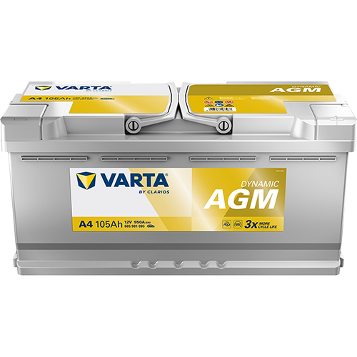 Аккумулятор Start-Stop автомобильный Varta A4 Dynamic AGM - 105 А/ч (605 901 095) [-+]