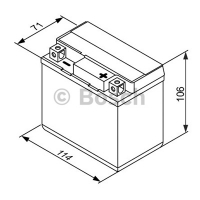 Мотоаккумулятор YTX5L-BS Bosch M6 004 AGM - 4 А/ч (0 092 M60 040) [- +]