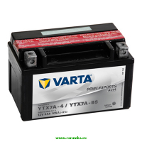 Мотоаккумулятор YTX7A-BS Varta AGM Powersports - 6 А/ч (506 015 005) [+ -]