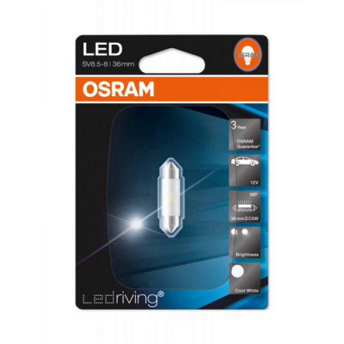 Светодиодная лампа C5W Osram LEDriving Standard White 6700K (6436SW-01B) 36mm